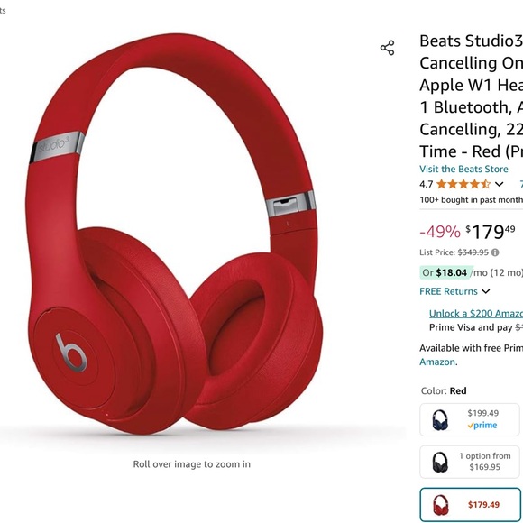 Beats by Dre Other - Beats by Dre Studio 3 wireless RED/Silver headphones Beats01
